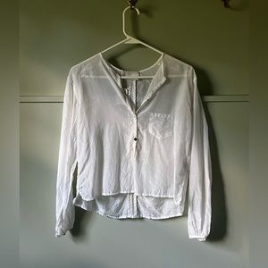 NWT Enrica Japanese cotton/silk blend sheer blouse